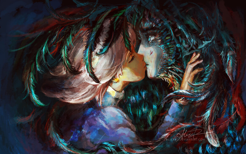 Two Figures Kissing