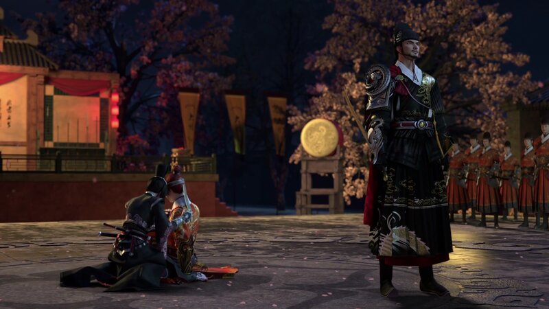 Two Figures Kneeling on Ground