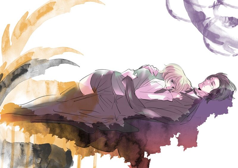 two figures lying together
