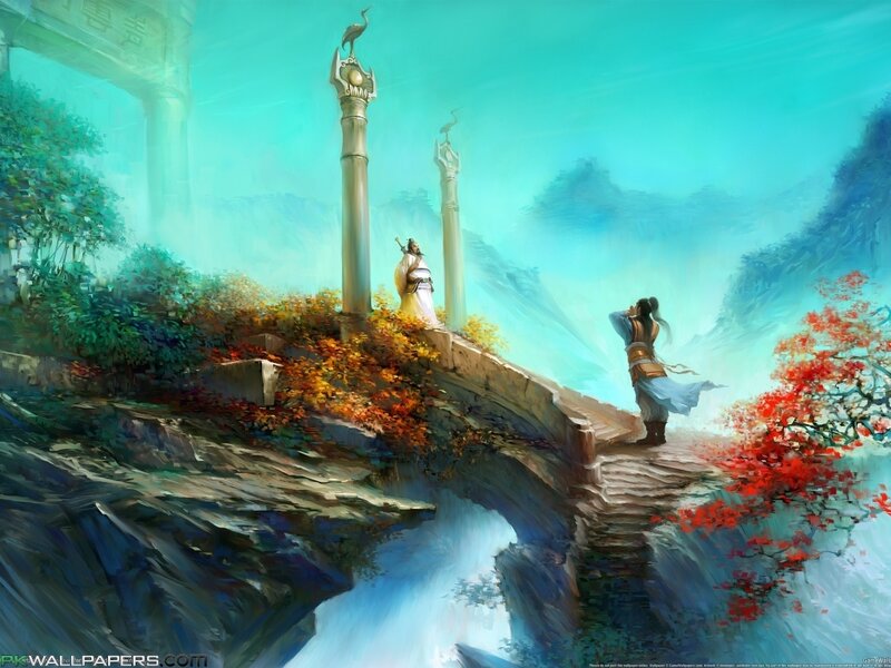 Two Figures on a Bridge