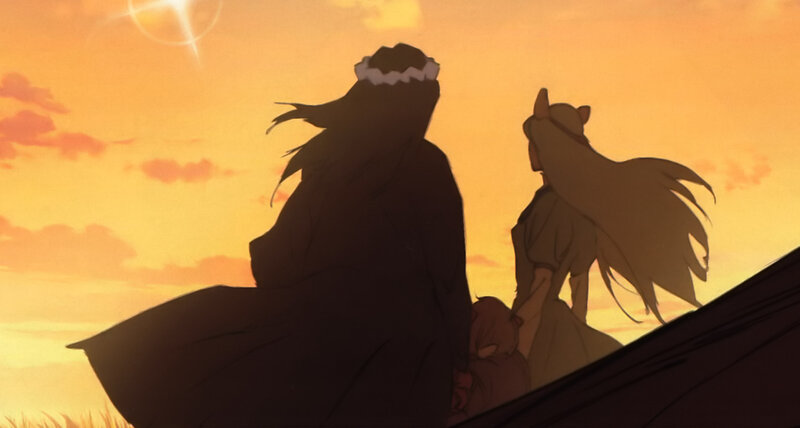 Two Figures on a Hill — Orange, Dramatic