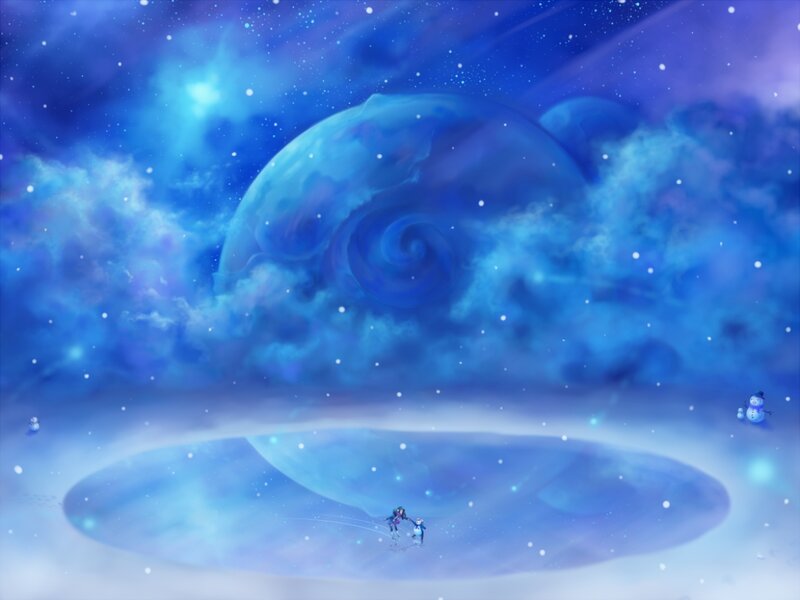 Two Figures on a Planet — Blue