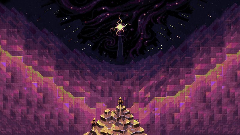 Two Figures on a Pyramid
