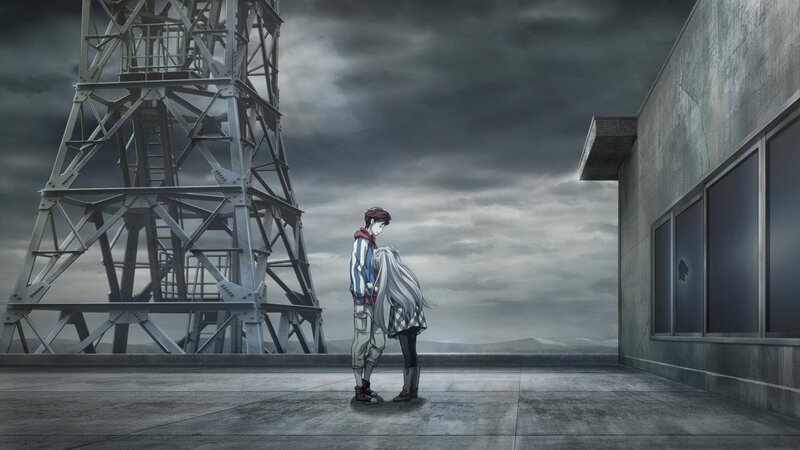 Two figures on a rooftop