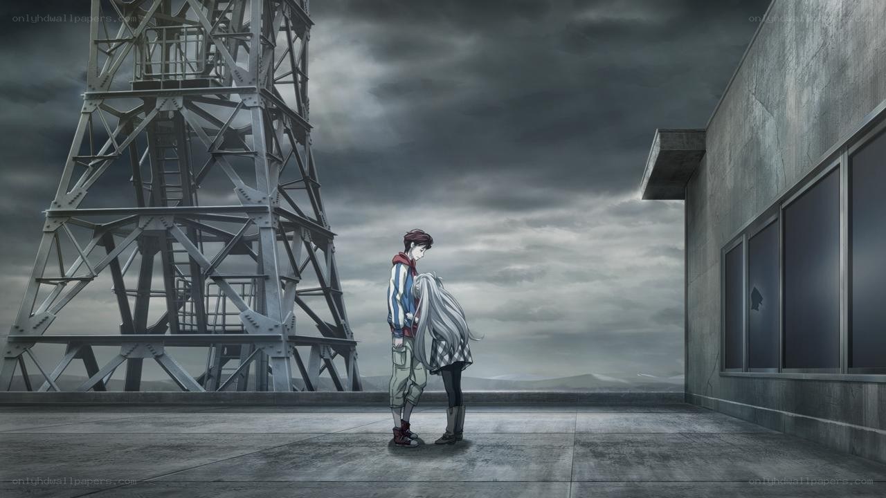 Two figures on a rooftop