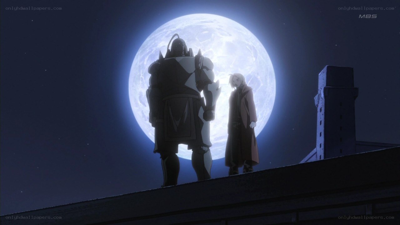 Two figures on a rooftop at night