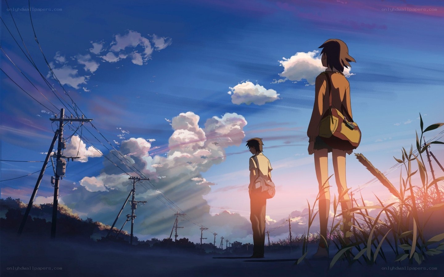 Two figures on a rural road