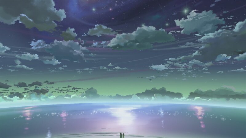 two figures on a starlit shore