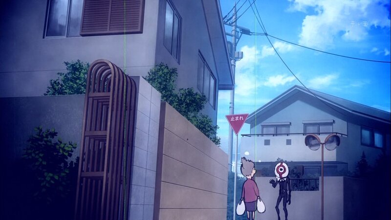 Two Figures on a Street — Blue