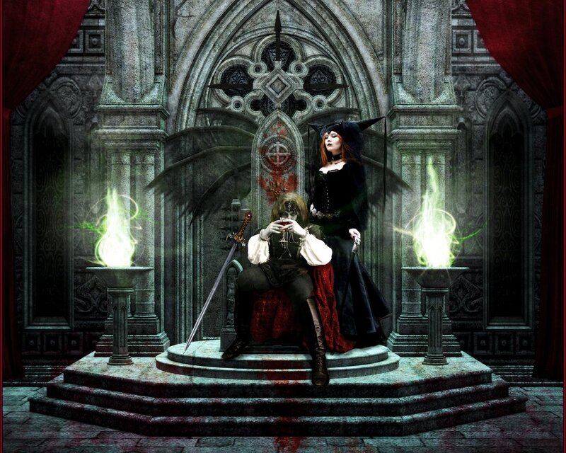 Two Figures on a Throne