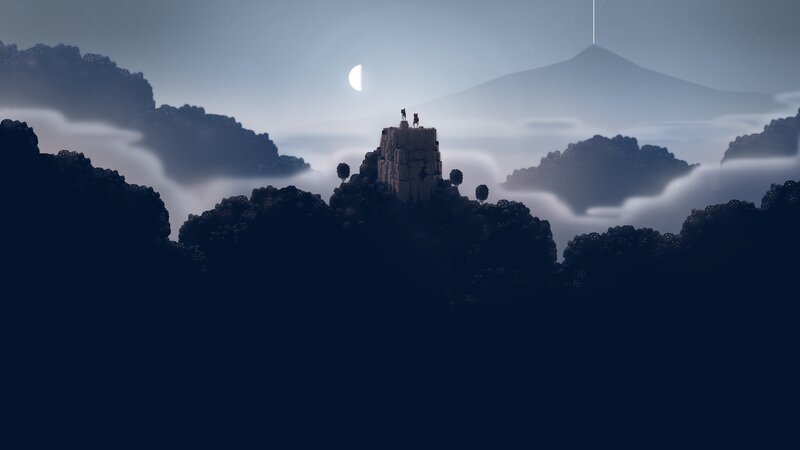 Two Figures on a Tower