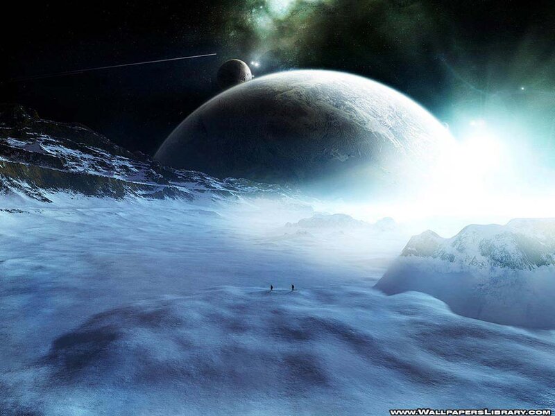 Two Figures on Alien Planet — Blue