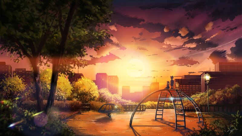 Two Figures on Playground