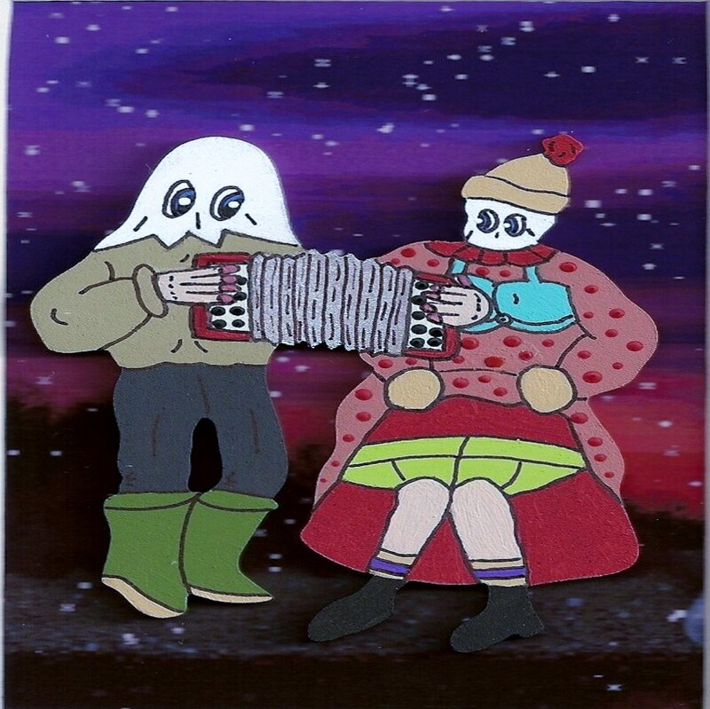 Two Figures Playing Accordion