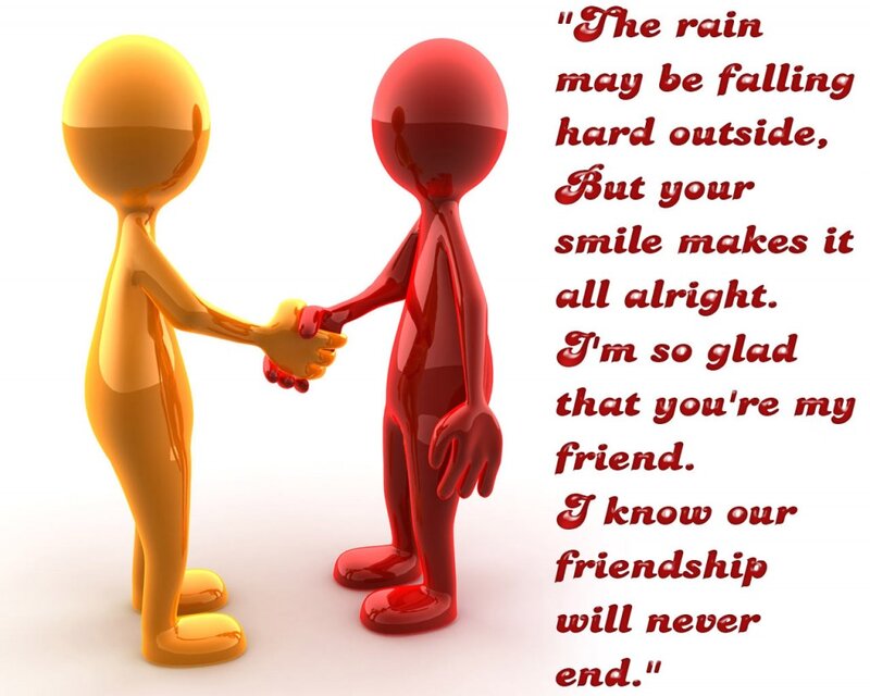 Two Figures Shaking Hands — Red