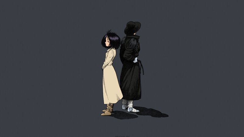 Two Figures Standing Back to Back
