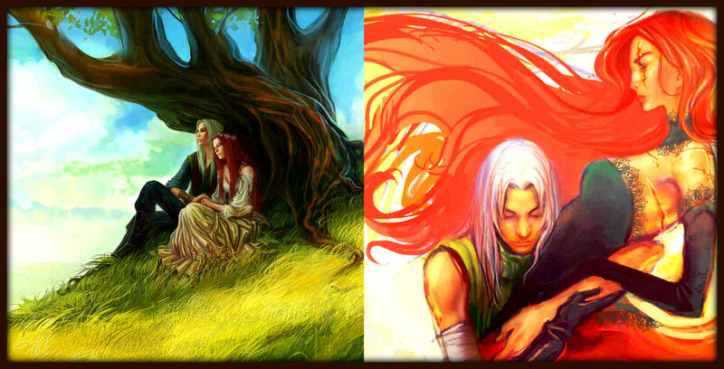 Two Figures under a Tree — Green