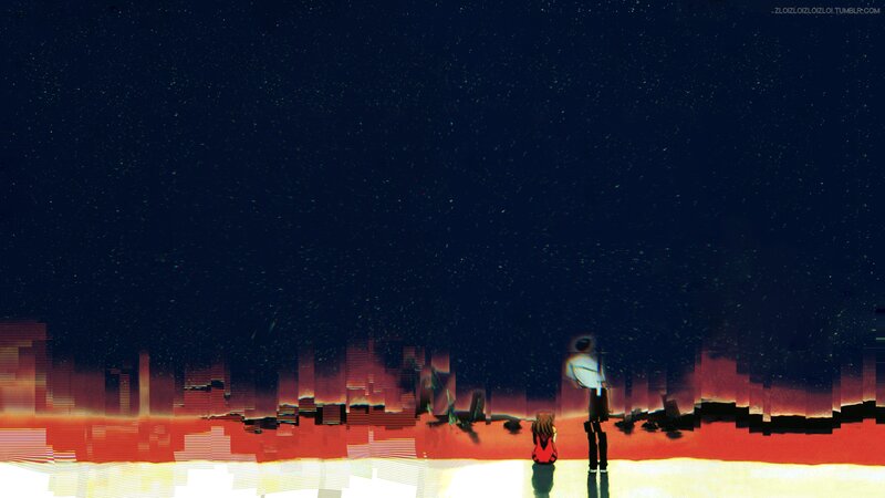 Two Figures under Stars — Black