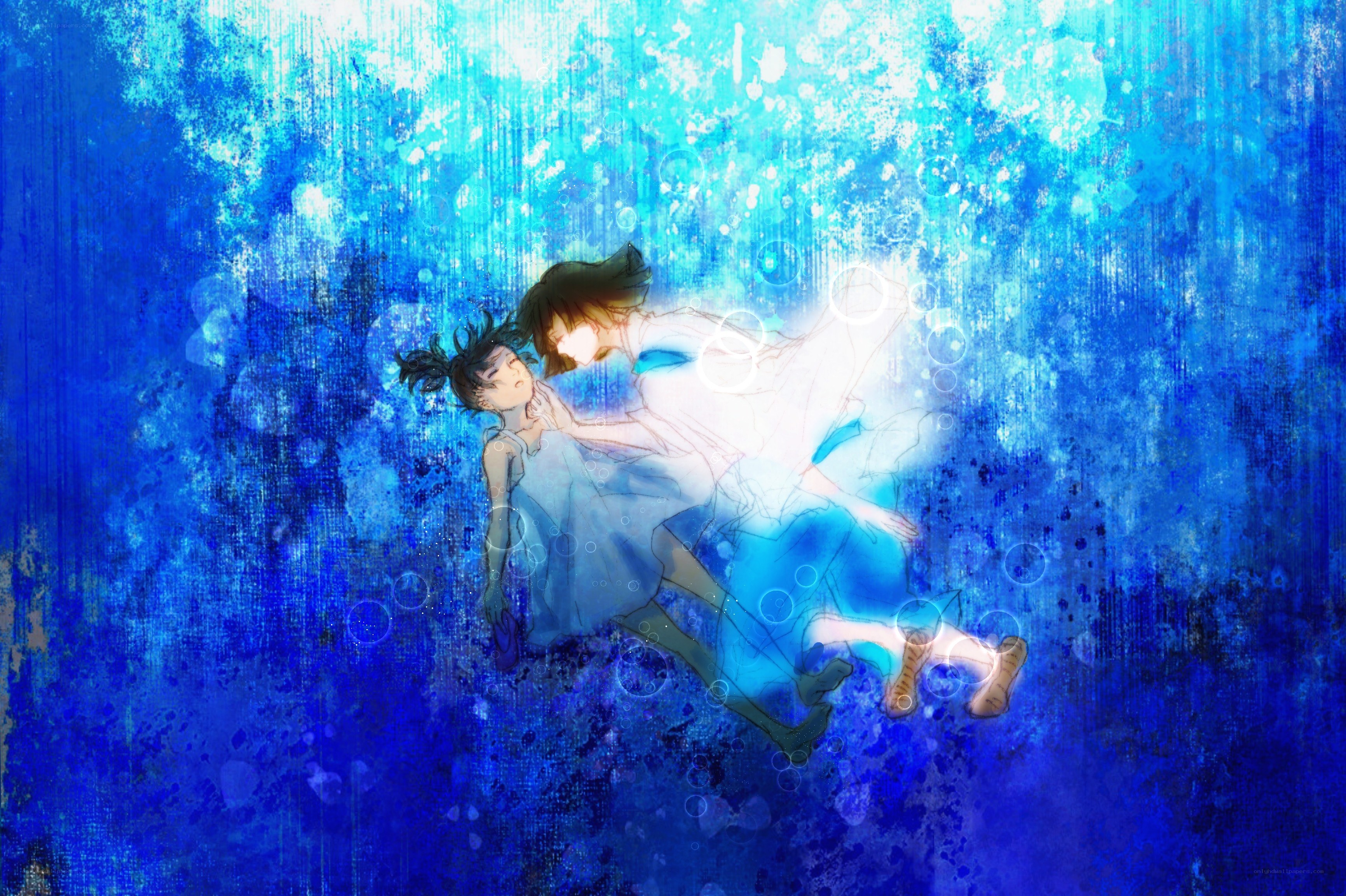 two figures underwater