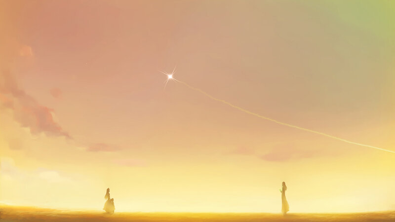 Two Figures Watching a Meteor