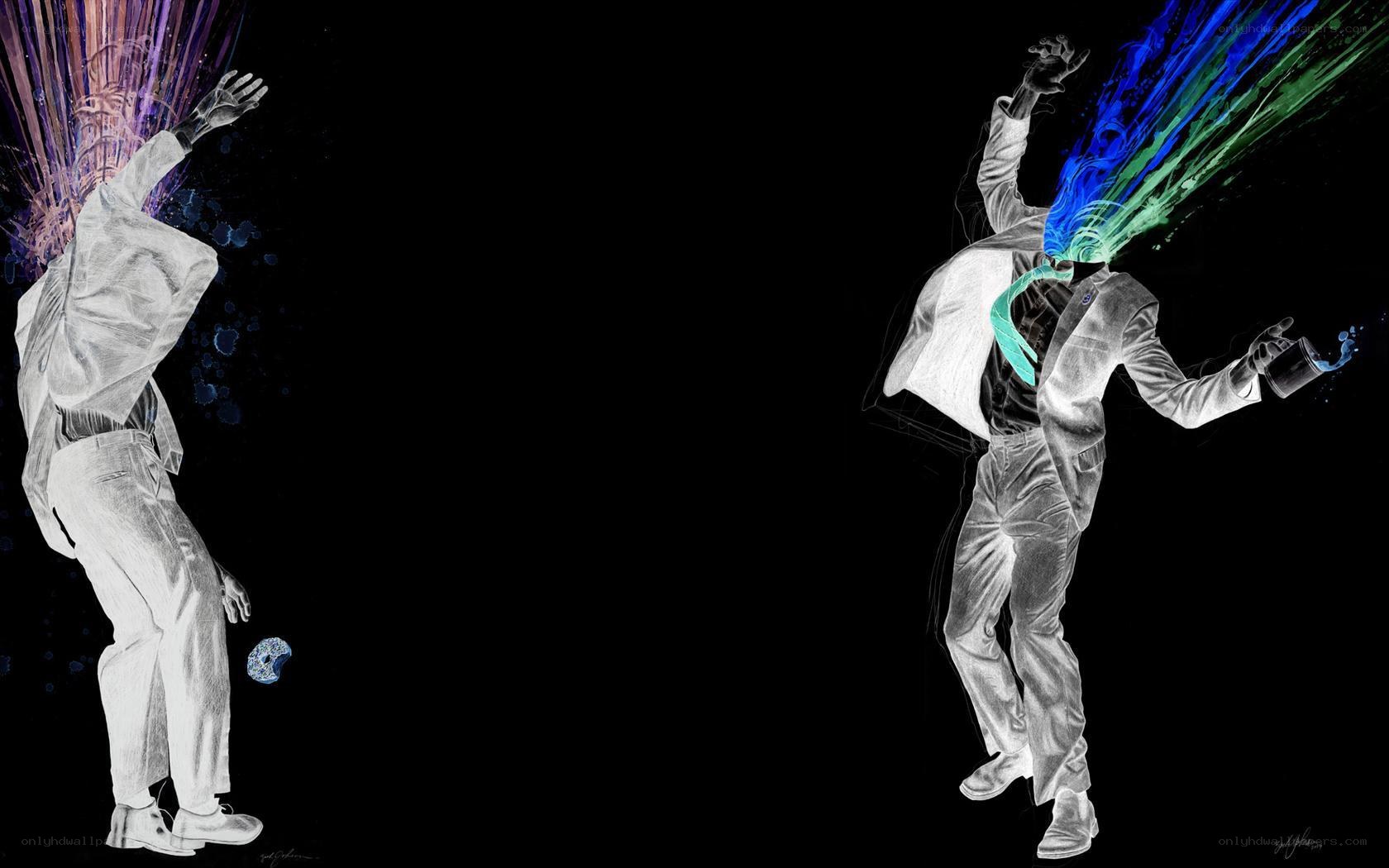 Two figures with colorful energy bursts