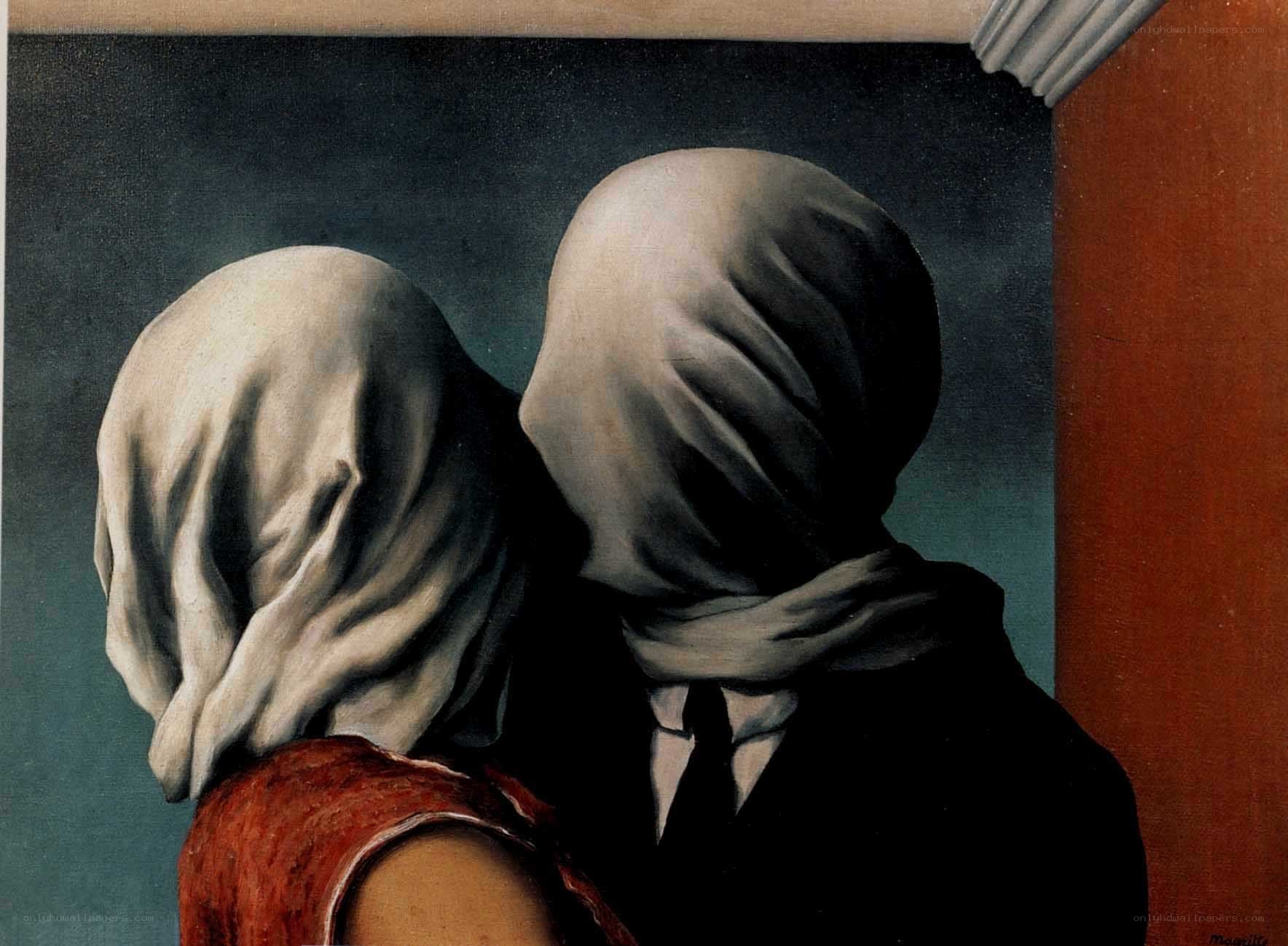 Two figures with covered faces