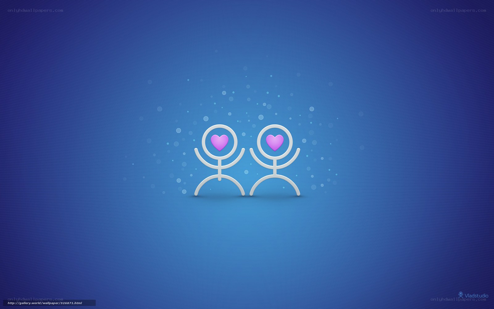 Two figures with hearts