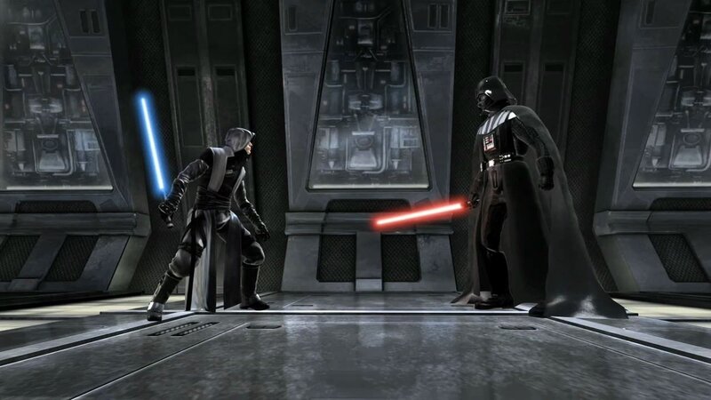 Two Figures with Lightsabers — Black