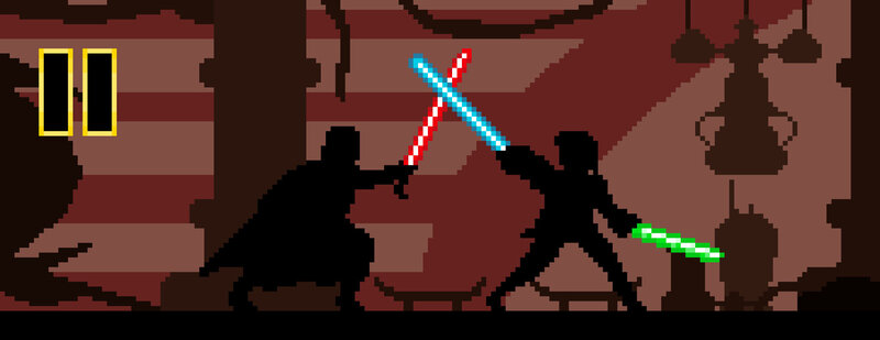 Two Figures with Lightsabers — Brown