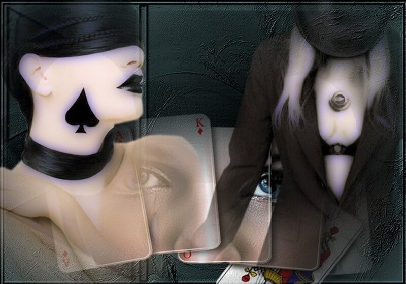 Two Figures with Playing Cards