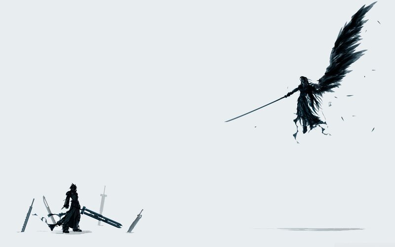 Two Figures with Swords — Black