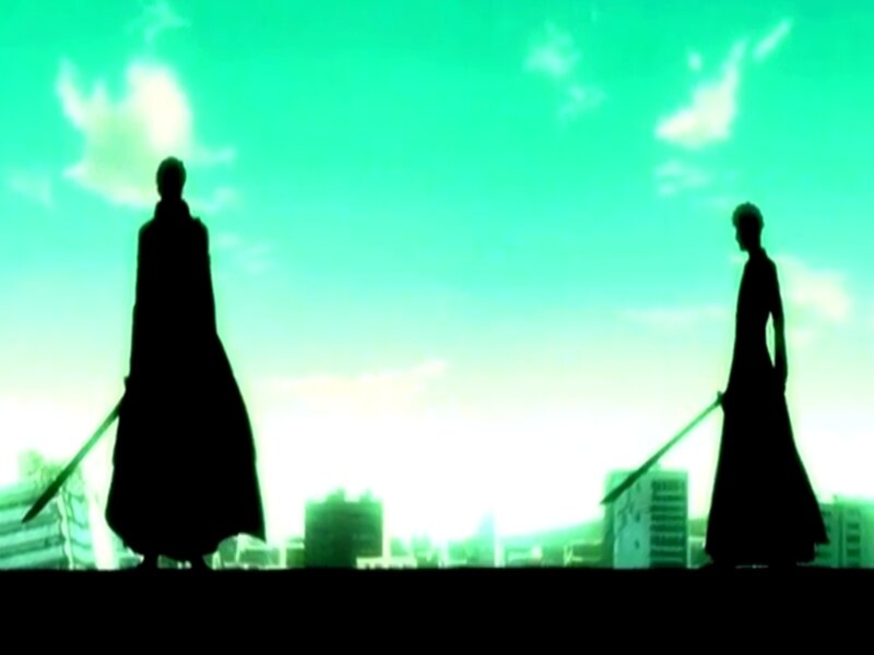 Two Figures with Swords — Green
