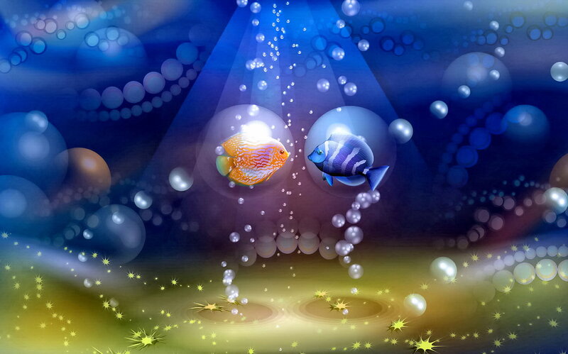 Two Fish in Bubbles