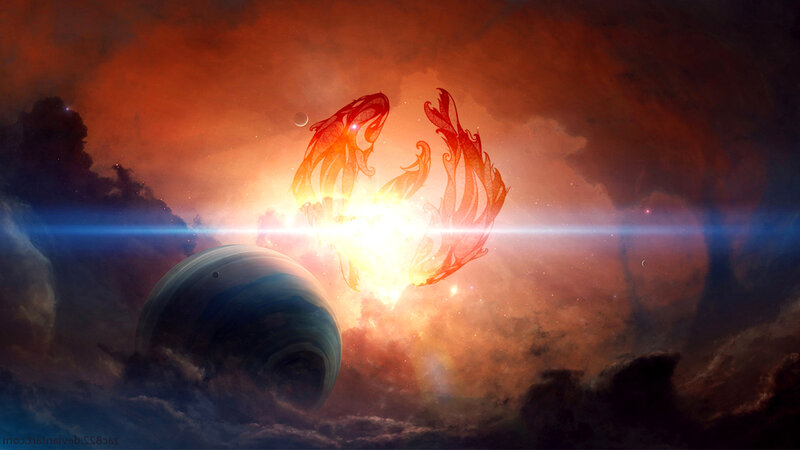 Two Fish in Space — Orange