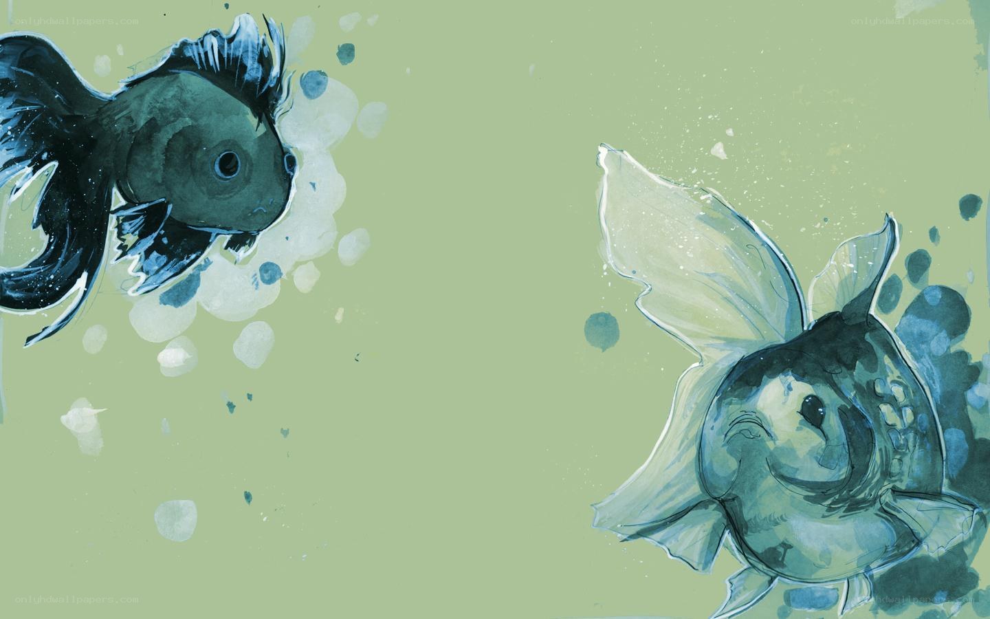 Two fish swimming in water