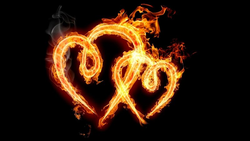 Two Flaming Hearts