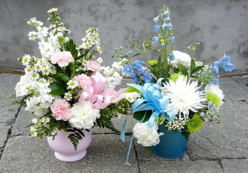 Two floral arrangements