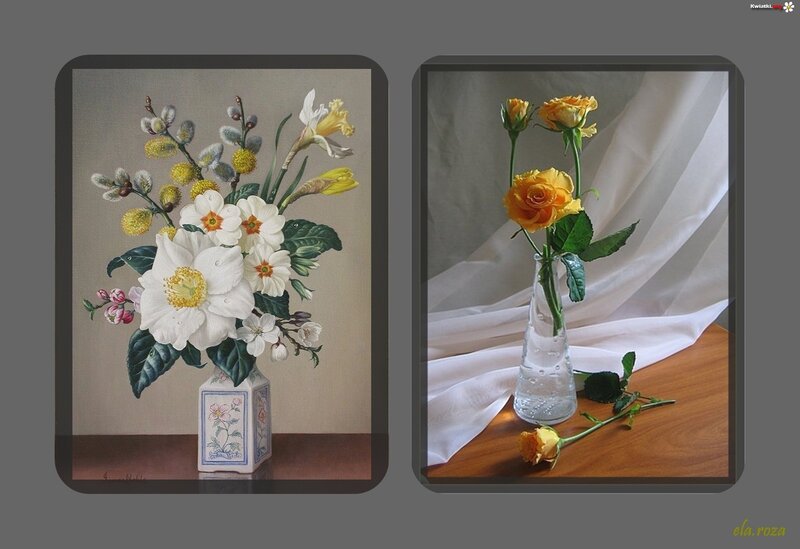 Two Floral Arrangements — White