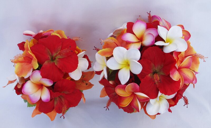 Two Floral Bouquets — Red