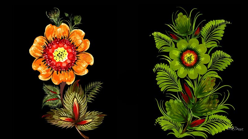Two Floral Illustrations