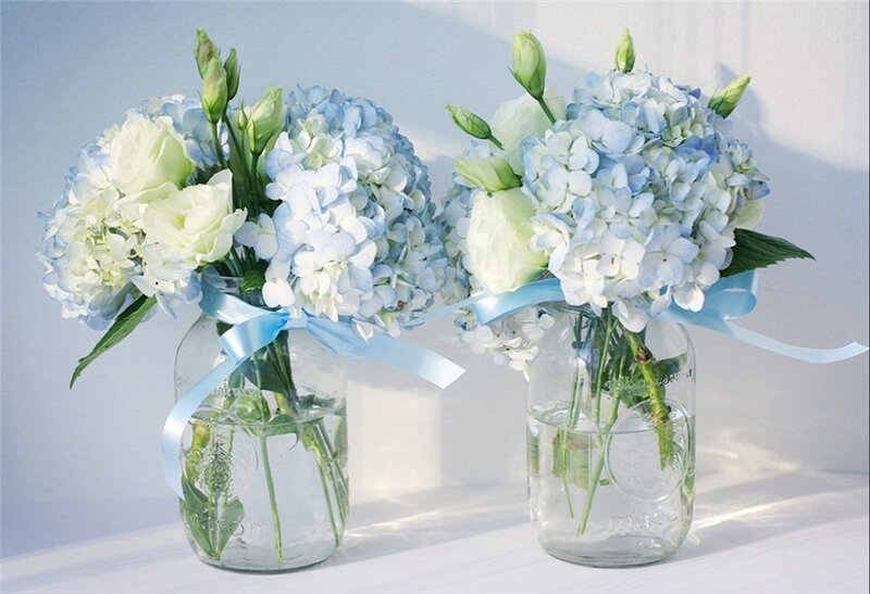 Two Flower Bouquets — Blue, Serene