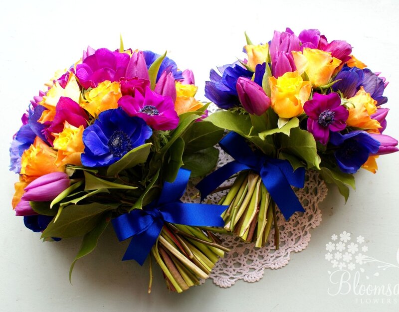 Two Flower Bouquets — Blue