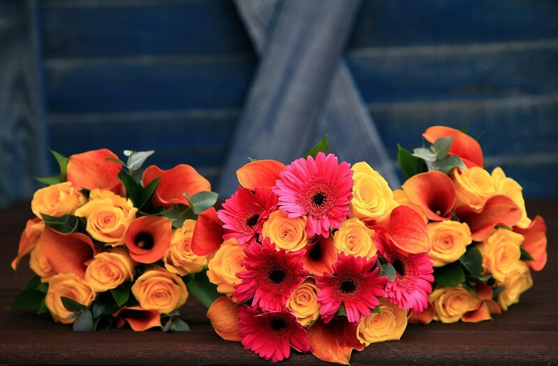 Two Flower Bouquets — Orange