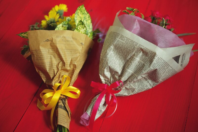 Two Flower Bouquets — Red
