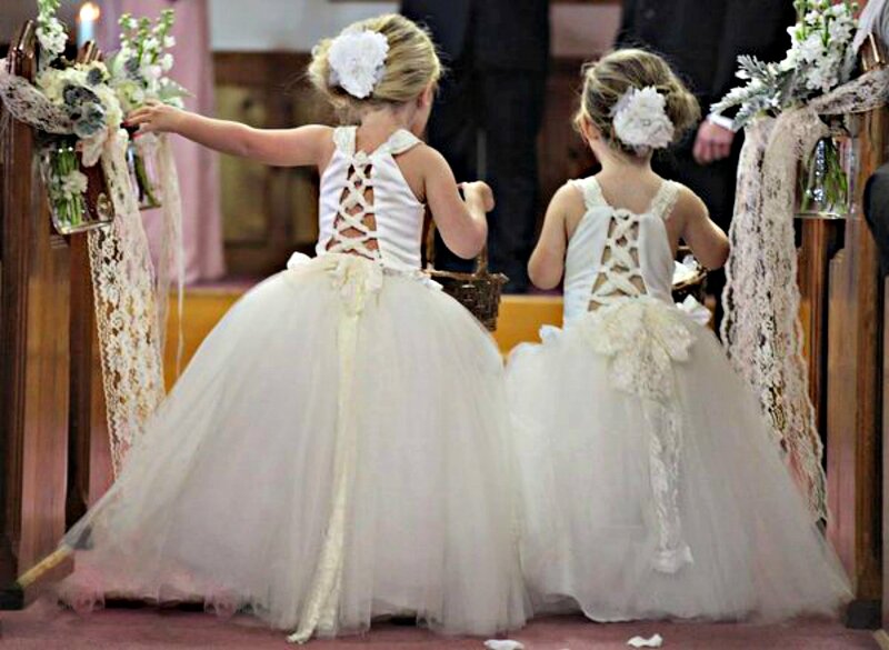 Two Flower Girls in Church