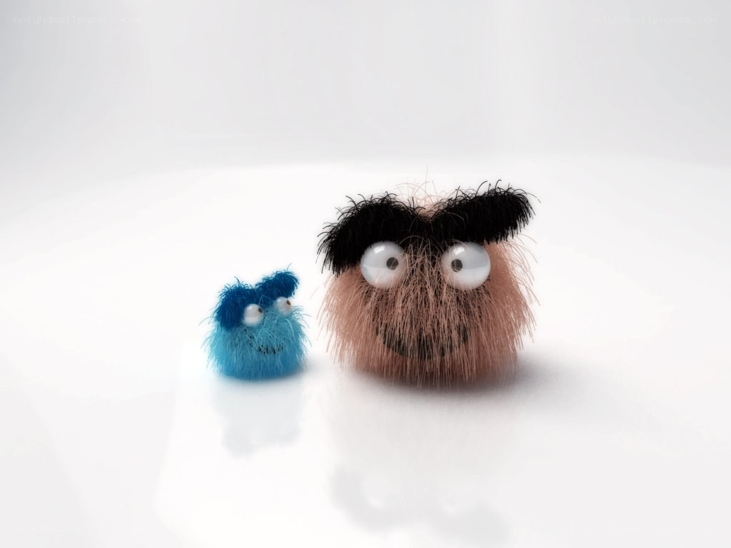 Two fluffy monster characters