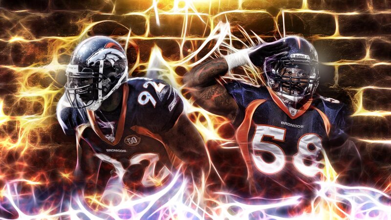 Two Football Players — Blue, Dramatic