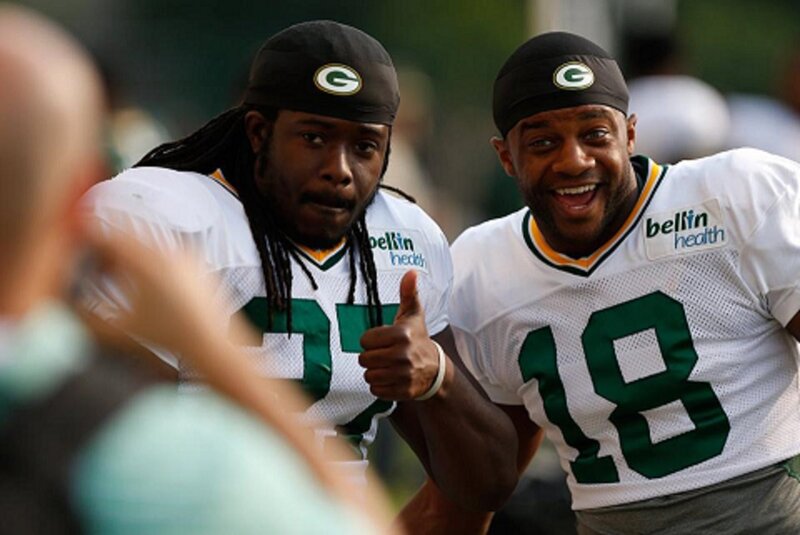 Two Football Players — White, Energetic
