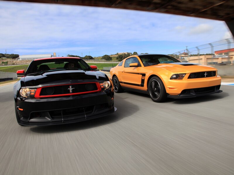 Two Ford Mustang Cars — Black, Dynamic