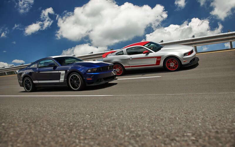 Two Ford Mustang Cars — Blue